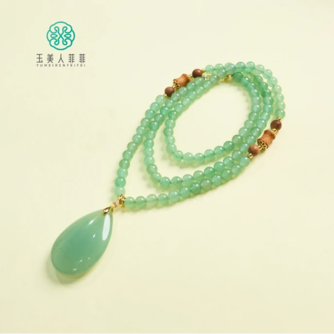 菲菲珠宝好.东陵水滴项链约39*26mm-赠链