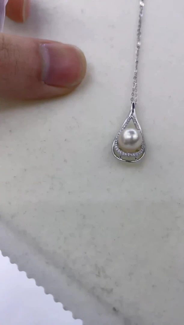 颈饰银S925镶嵌海水珍珠