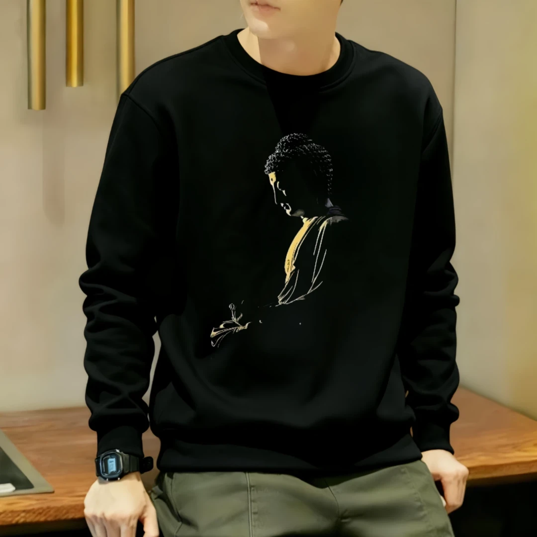 秋冬季新款男士休闲卫衣潮牌设计印花时尚舒适流行长袖上衣服男款