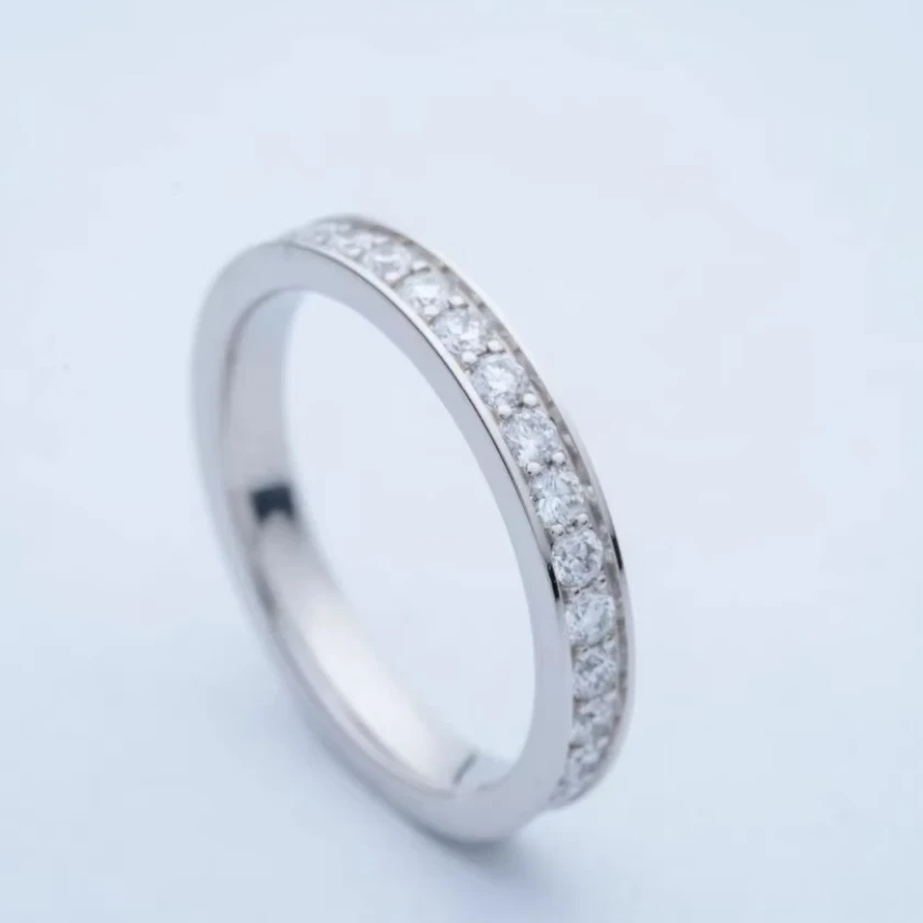 99新 Tiffany & Co./蒂芙尼 大头活动pt950 排钻 戒指 47