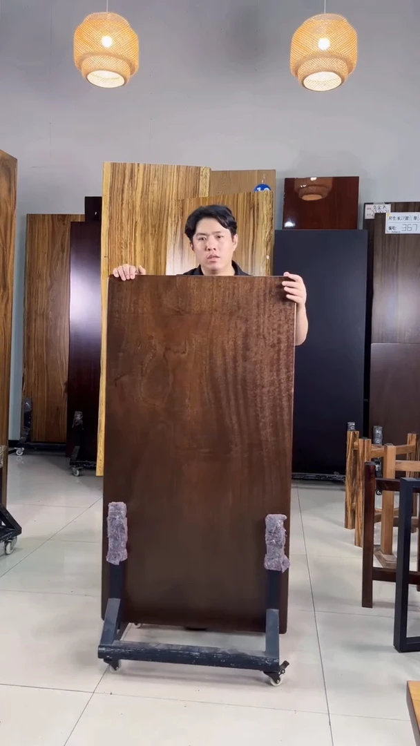 木（非红木类）乌檀木长136宽72厚4.5带铁艺桌腿