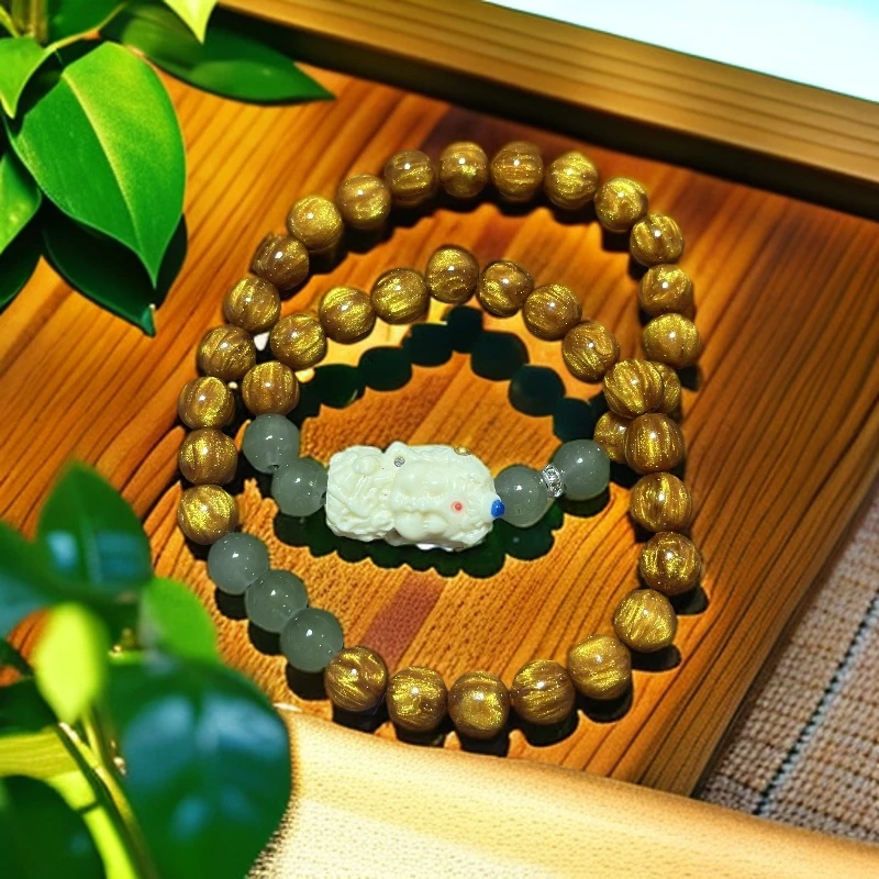 STJ052-金丝楠双圈时尚精品手串0.8