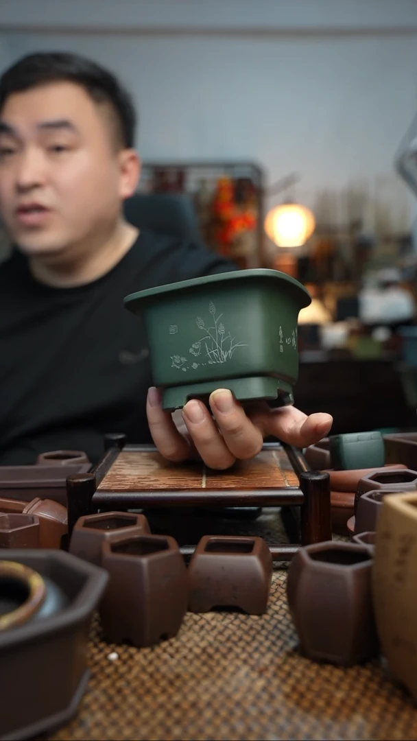 紫砂花盆長木軒精品紫砂11*7.5内口9*6