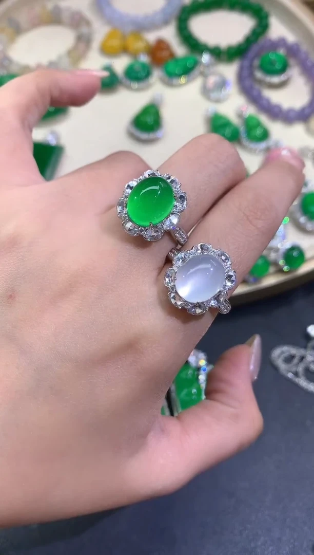 银S925镶嵌戒指玛瑙/玉髓A108|多样性发货一件|399