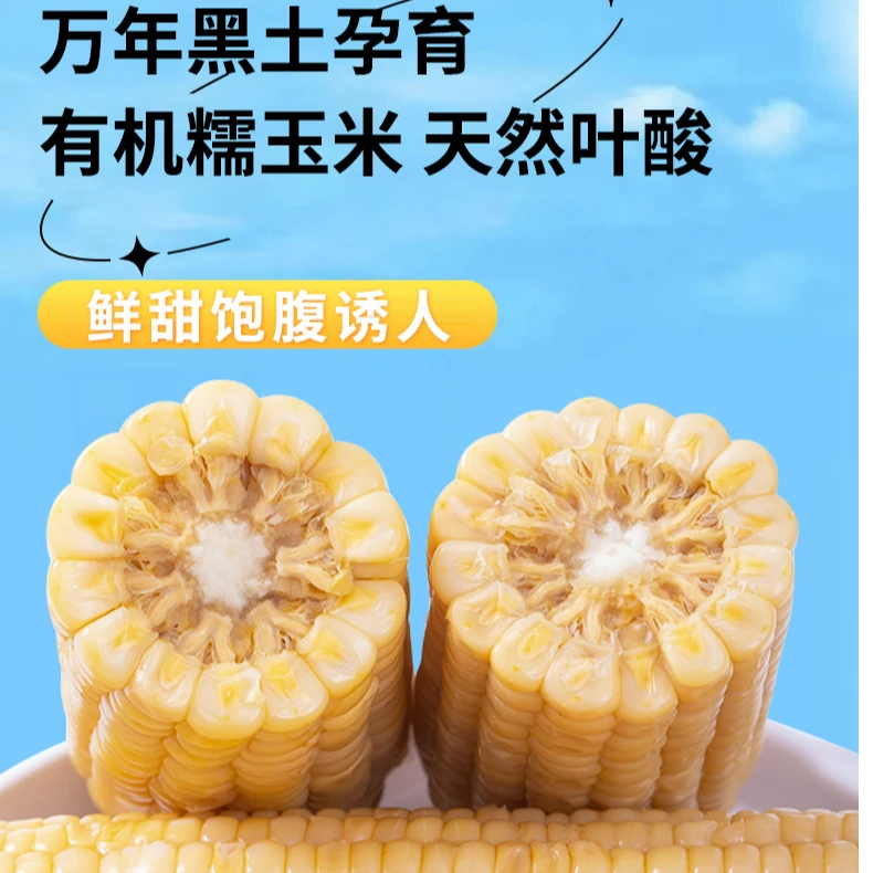东北寒地绿色有机叶酸甜糯玉米健康营养无添加无农残2KG