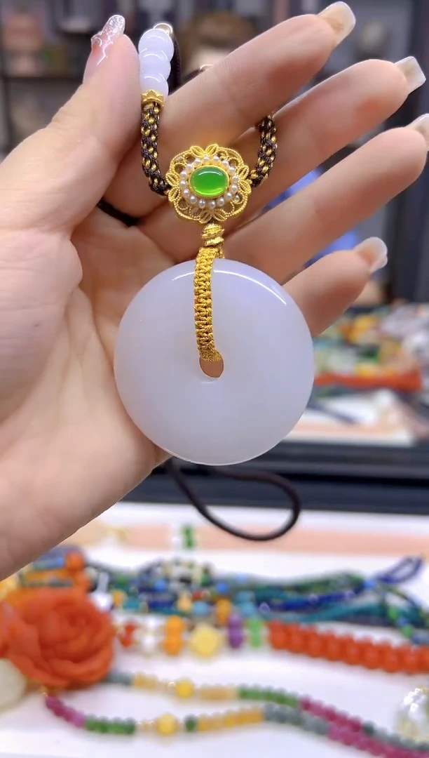 和田玉（白玉）未镶嵌毛衣链DIY款M703