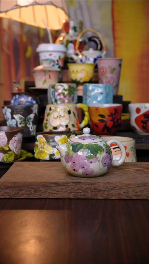 杯子陶泥垚手作 景德镇手工手绘陶瓷器物