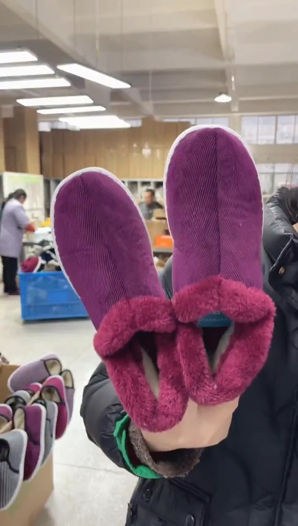 枣红毛圈棉鞋38码