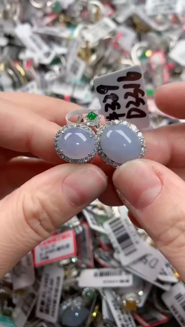 银S925镶嵌戒指翡翠888---1