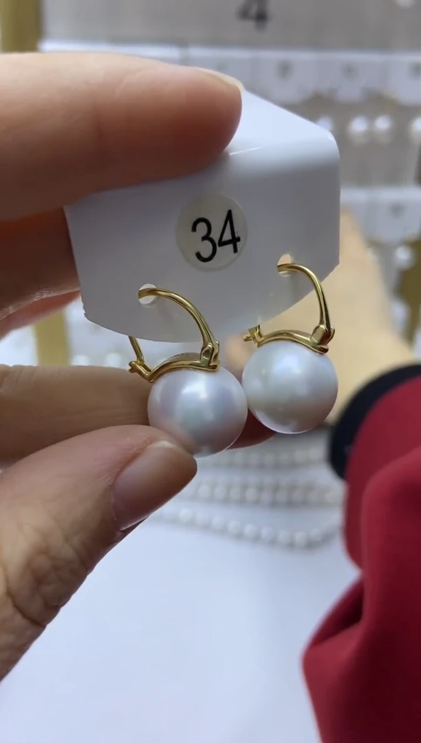 银S925镶嵌耳饰淡水珍珠34
