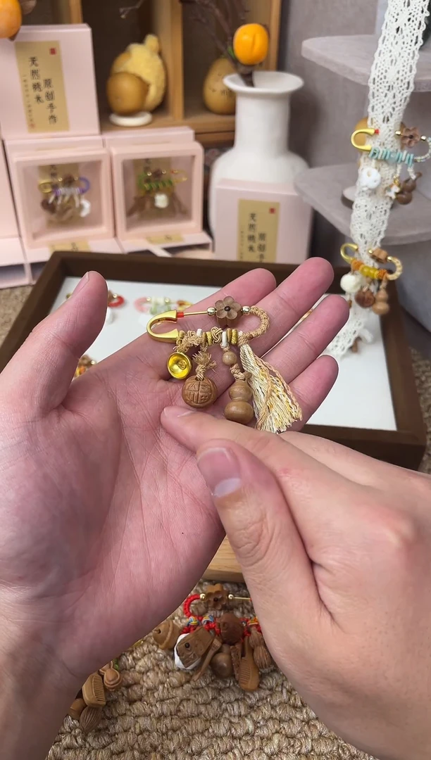 桃木木雕款桃木别针一物一拍加小饭碗