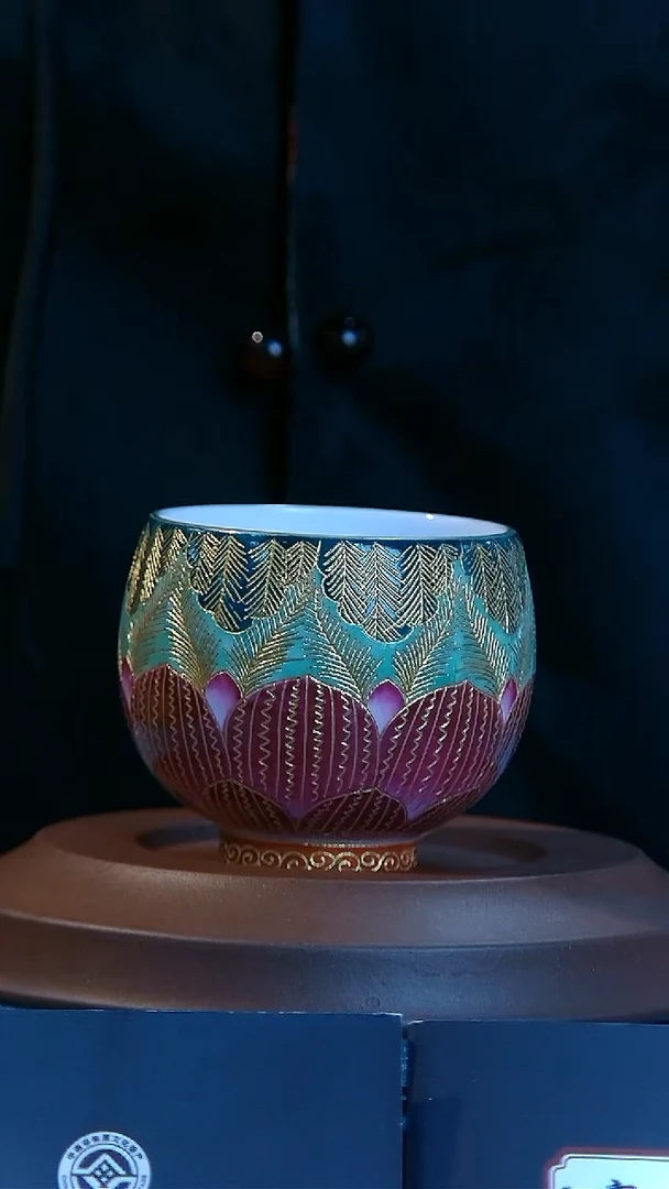 茶杯紫砂珐琅彩主人杯