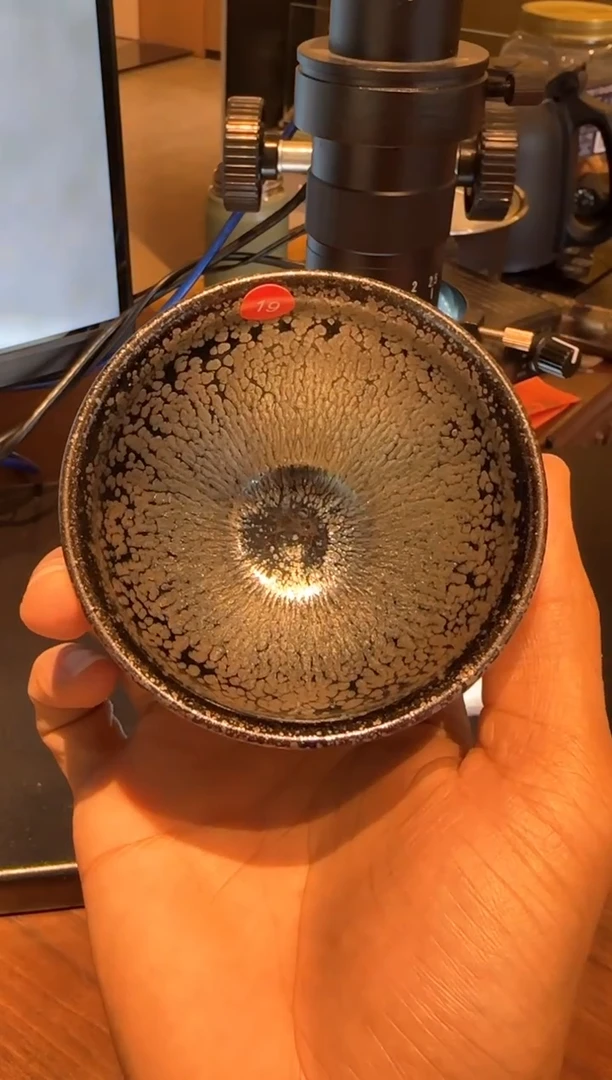 卓立旗 全名款黑底银斑束口杯8cm(乐在) 19