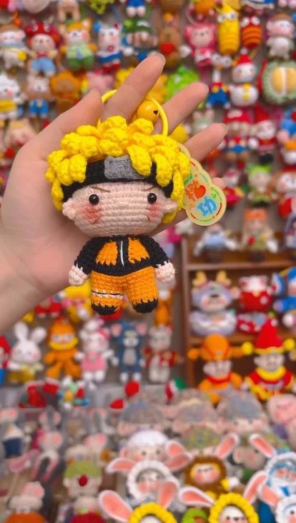 纯手工制作毛线钩织成品鸣人