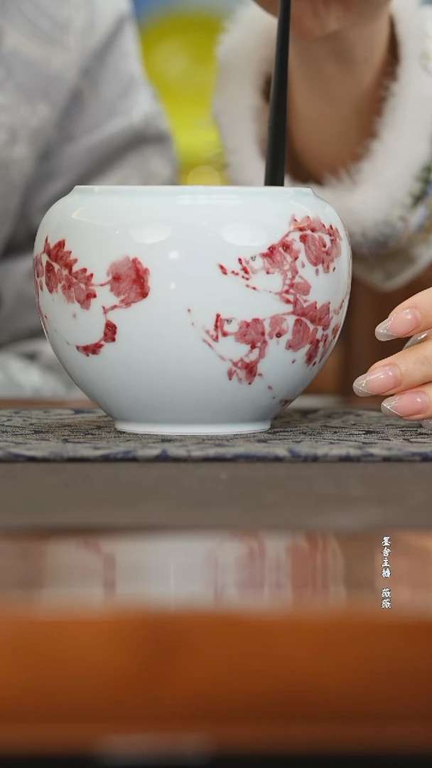 【闪购商品】皇窑黄云鹏亲工釉里红鳜鱼小水洗