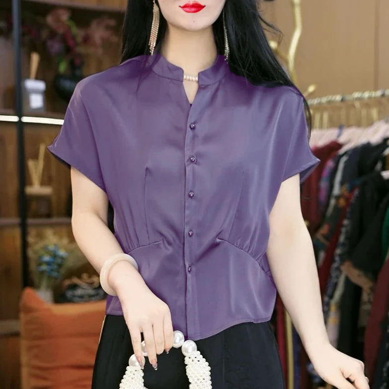 短袖女款爆款2025新款夏季洋气减龄收腰显瘦开衫上衣时尚百搭t恤