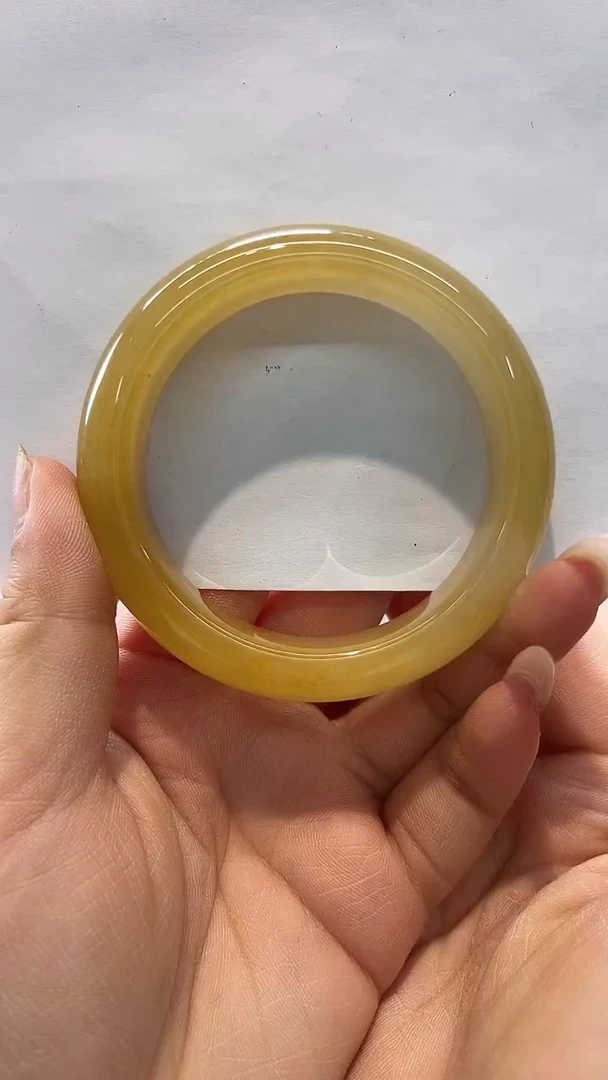未镶嵌石英质玉（黄龙玉）手镯56圈口02