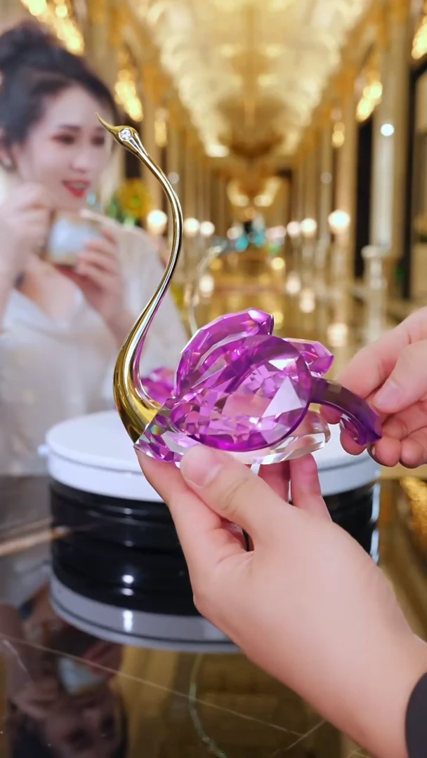 琉璃YB00691天鹅摆件一组