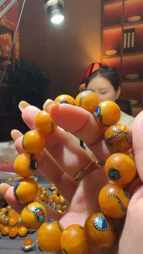 蜜蜡颈饰未镶嵌3333天然蜜蜡珠宝奇石