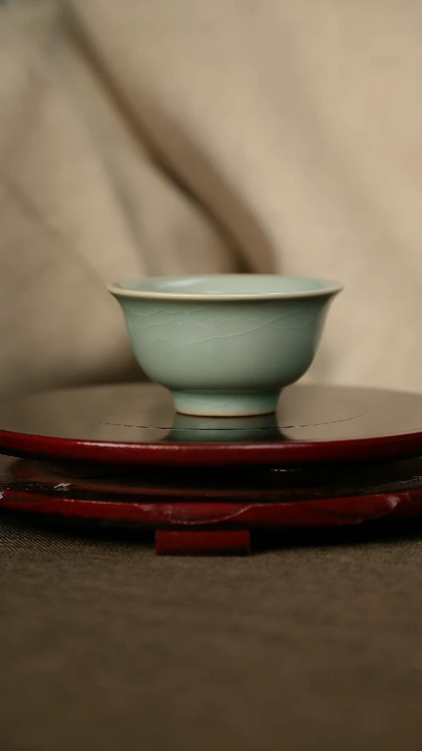 全品 压手杯 仿古釉