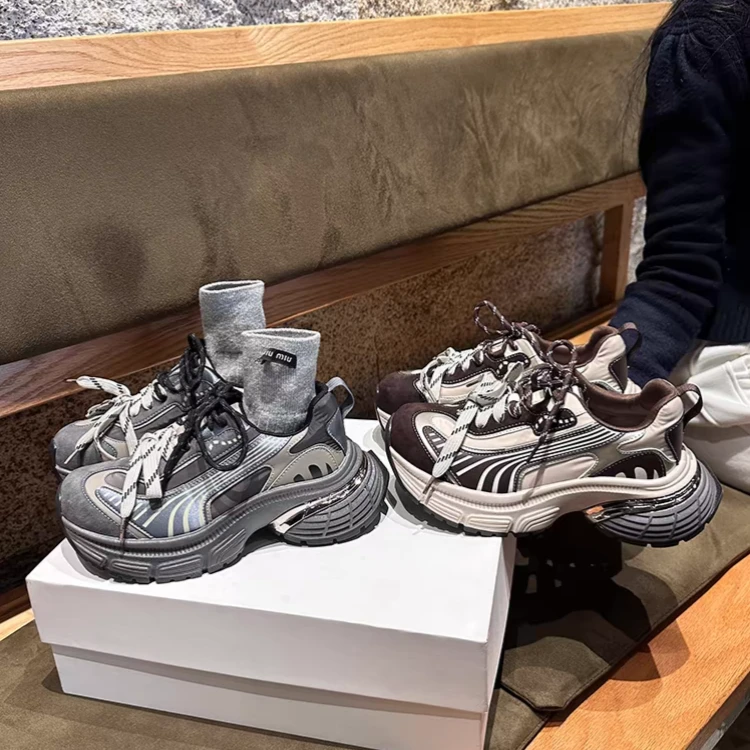 898-71圆头复古厚底小个子增高时尚百搭老爹鞋女休闲运动鞋