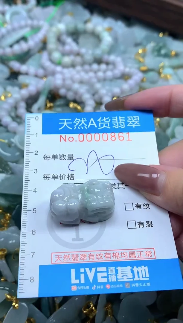 颈饰未镶嵌翡翠净货挂件-0861