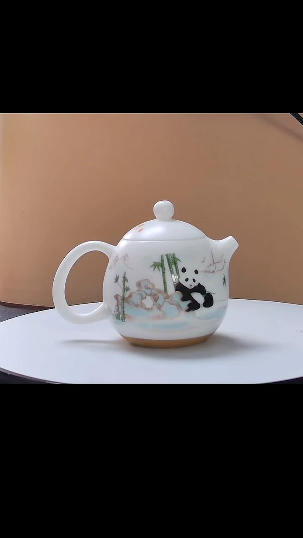 茶壶吉祥三宝熊猫龙蛋壶礼盒装