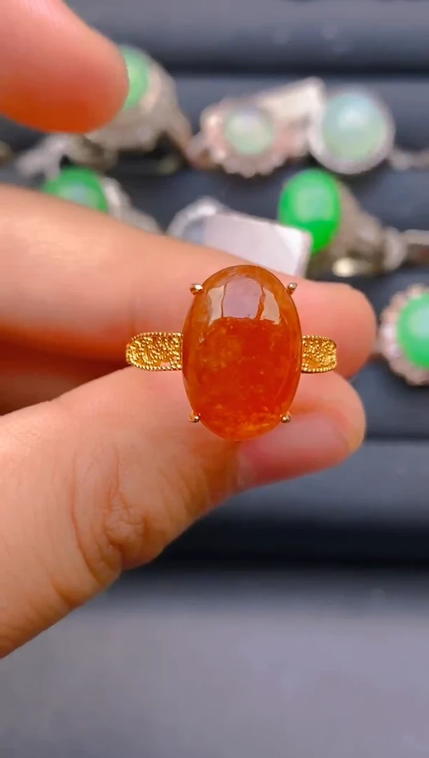 【闪购商品】翡翠戒指银S925镶嵌天然A货翡翠1