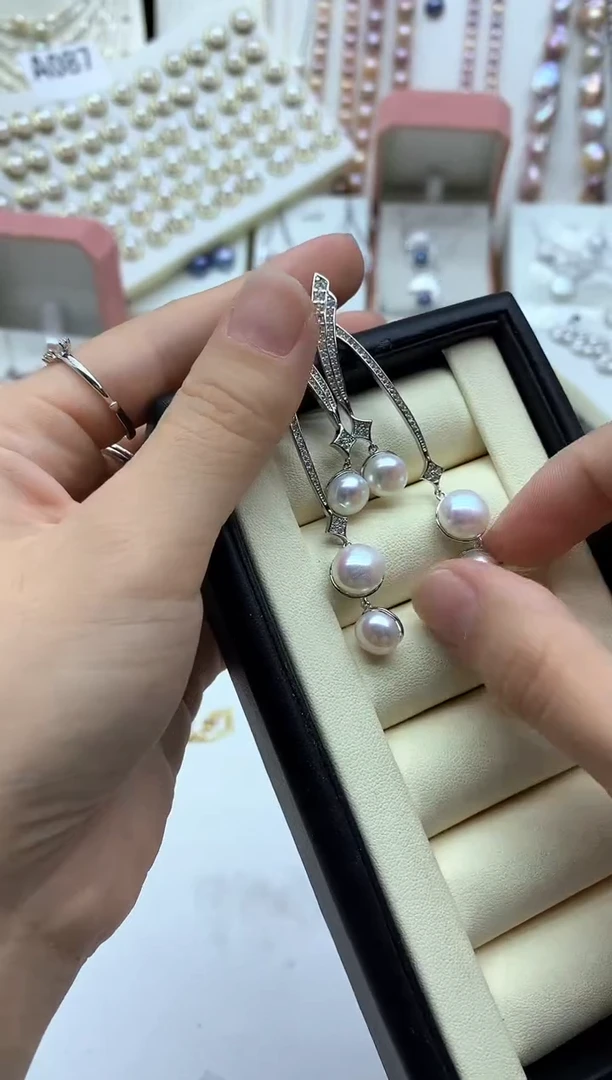 未镶嵌耳饰淡水珍珠耳环