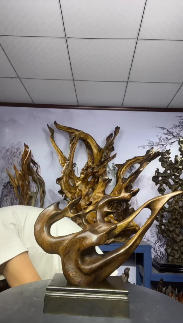 金丝楠九*烏金丝楠木工艺品摆件