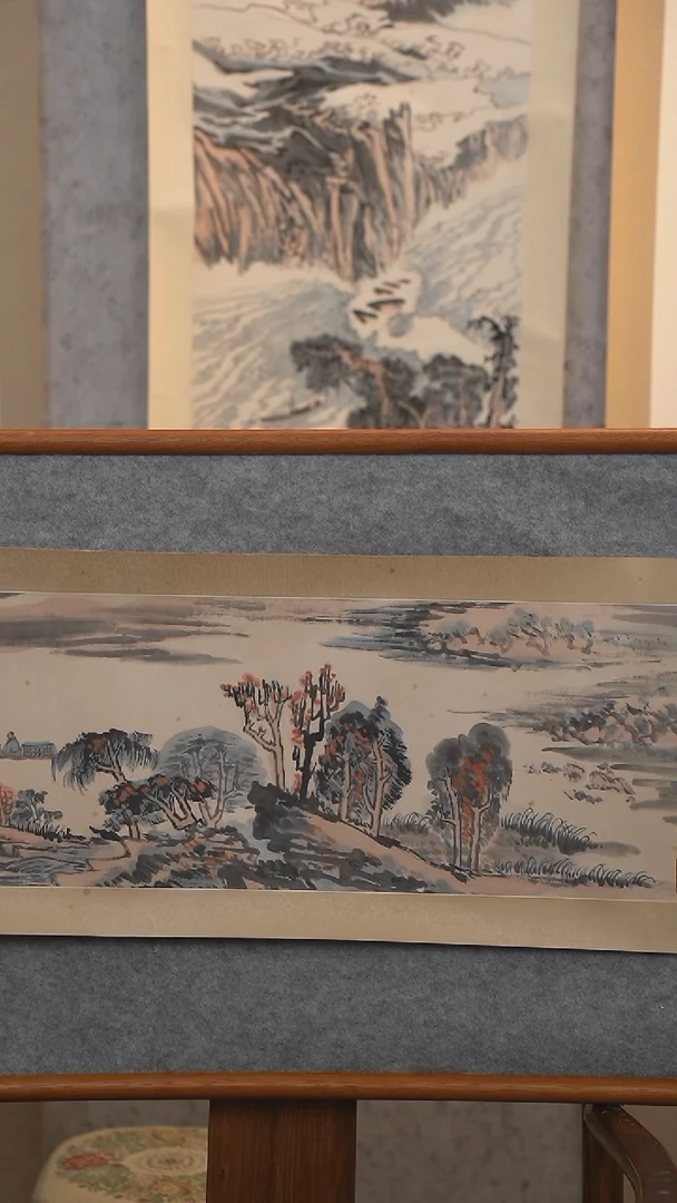 【闪购商品】国画陆老师《山水横幅》2平尺 镜片z