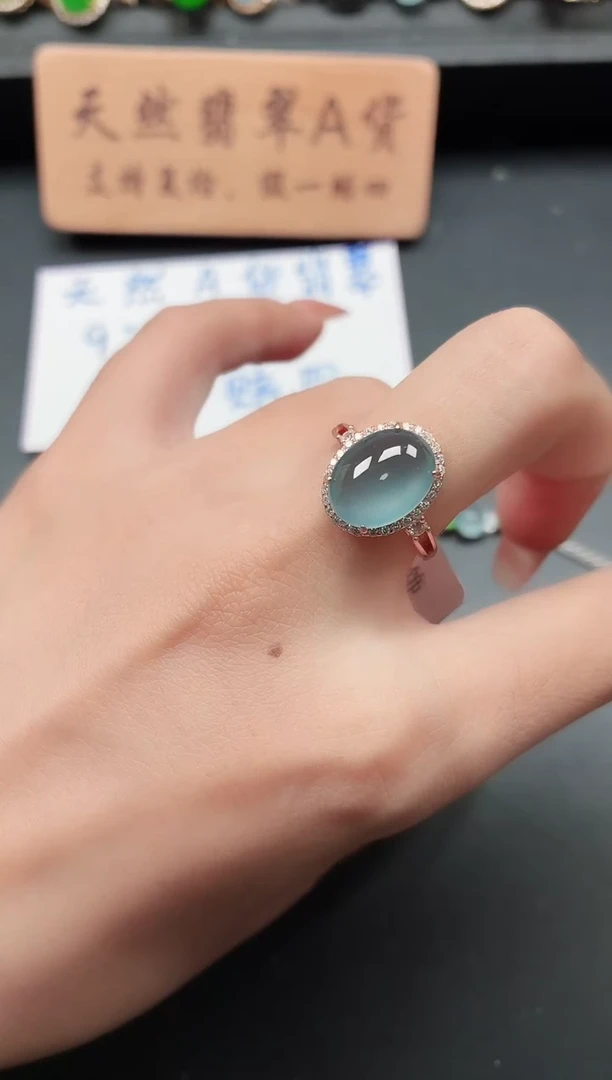 银S925镶嵌戒指翡翠111111