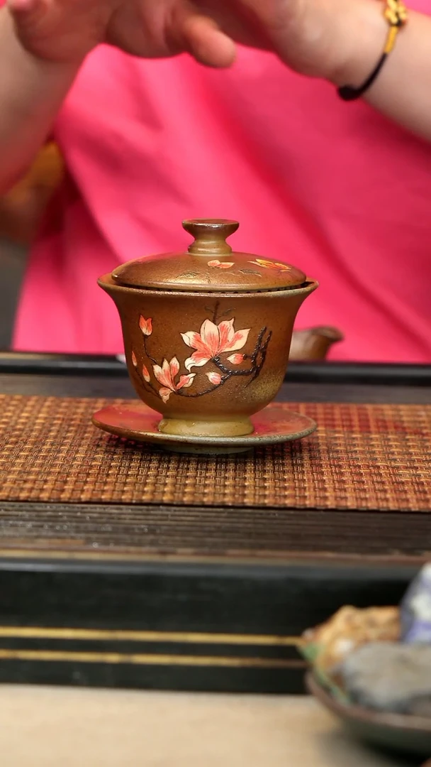 茶壶紫砂17《三才盖碗》柴烧