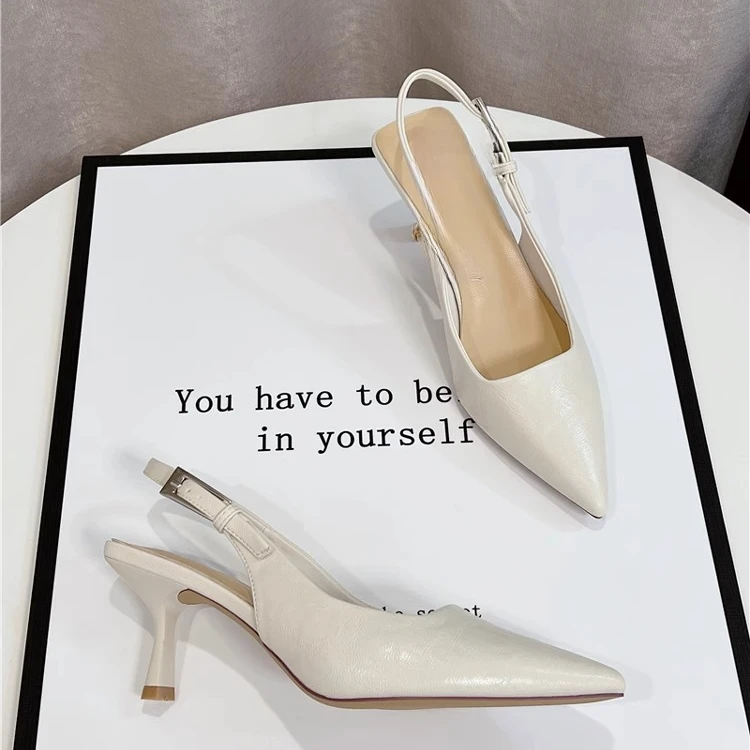 羊皮断码清仓法式单鞋女细跟2025夏季新款真皮尖头浅口气质高跟鞋