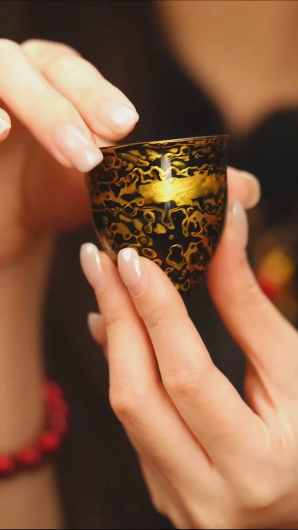 @黑金犀皮客杯@非遗大漆