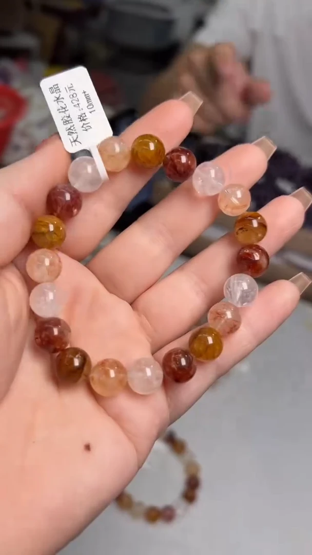 水晶手串未镶嵌天然胶花手串10+多样性发其一