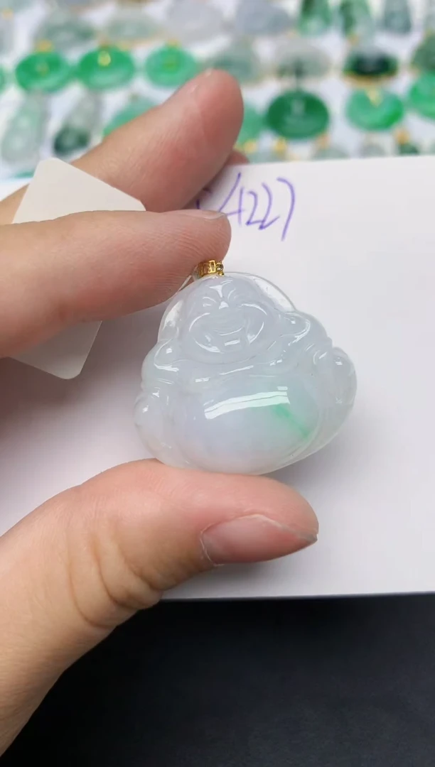 颈饰18K金镶嵌翡翠天然缅甸A货翡翠百元以上9元证书费自理