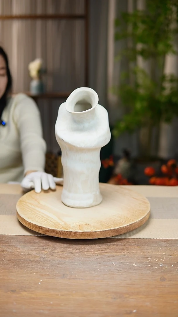 【闪购商品】陶瓷花器陶瓷花瓶手捏瓶001瑕疵