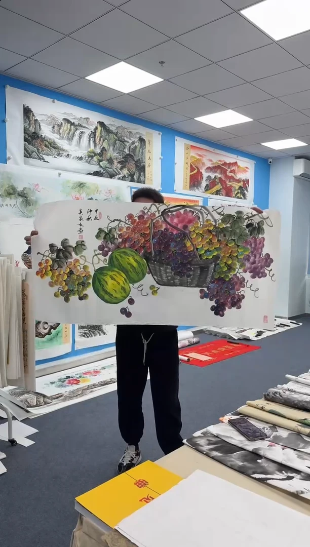 国画葡萄手绘作品