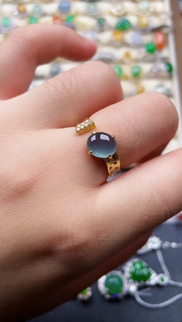 银S925镶嵌戒指翡翠141