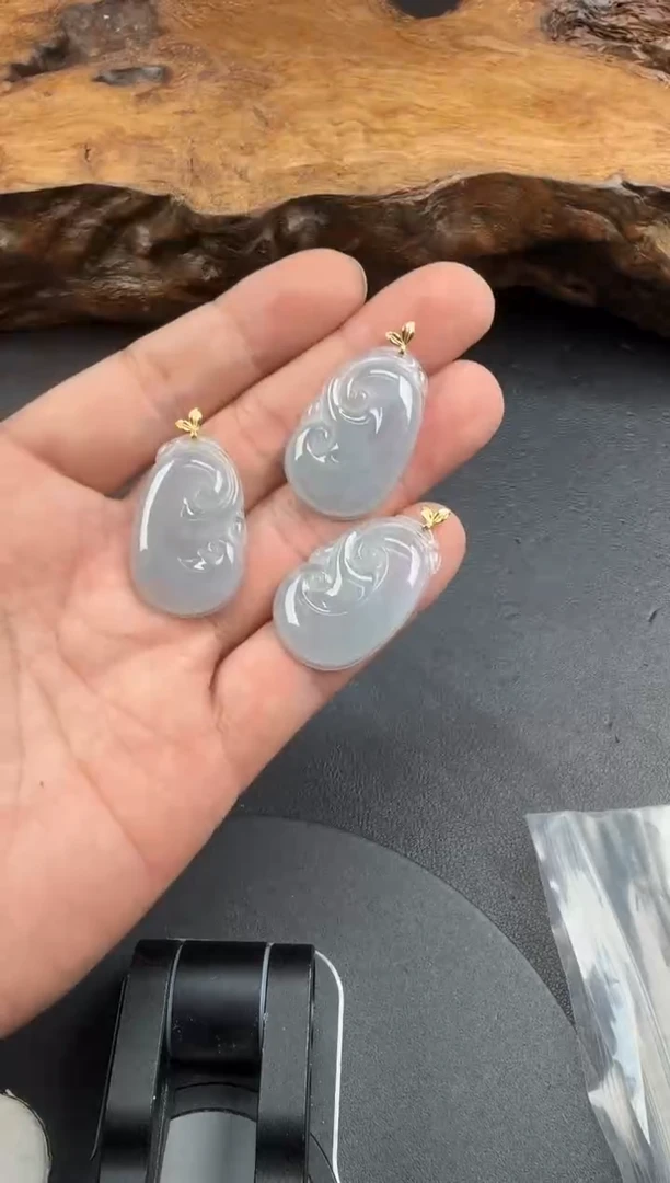 吊坠(不含链)18K金镶嵌翡翠翡翠饰品（多样性发货一件）-3