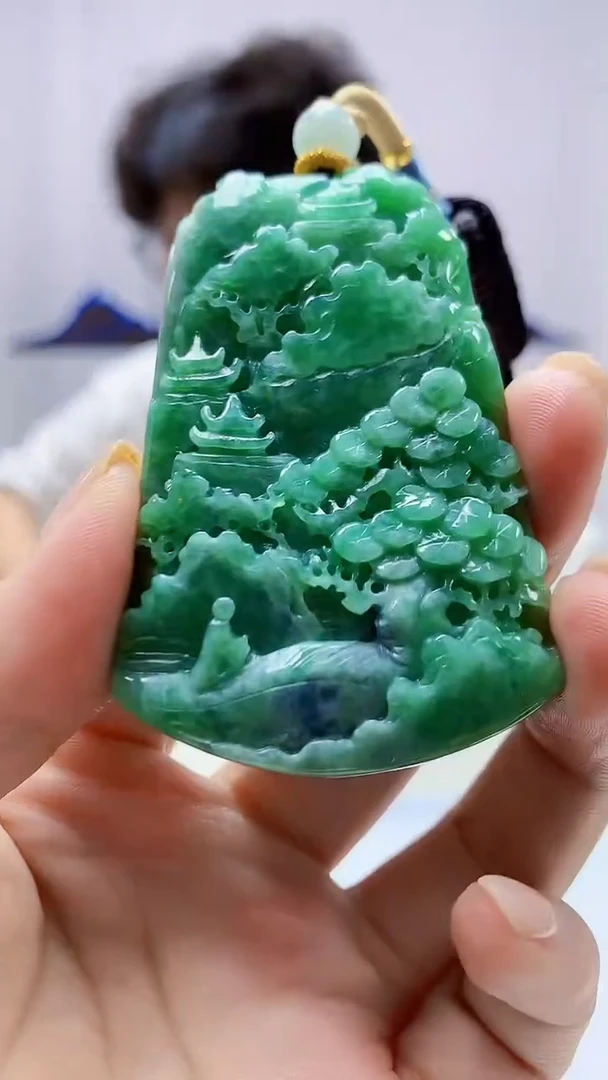 定制翡翠未镶嵌4688ms-毛货196山水