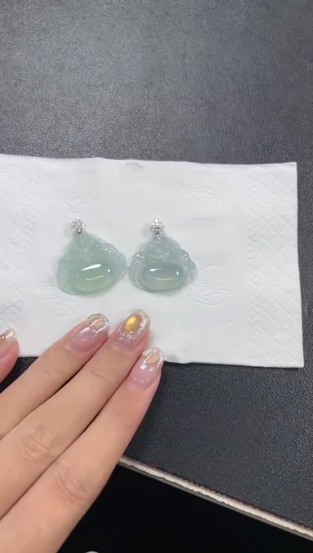 18K金镶嵌挂件翡翠农*人高货冰佛公FL21配链/多样性发其一CP