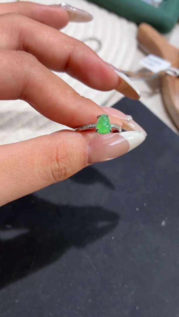 银S925镶嵌戒指翡翠戒指