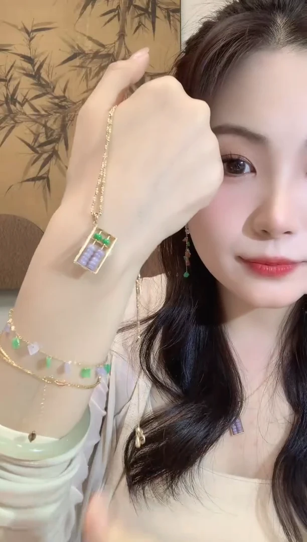 翡翠18K金镶嵌吊坠(不含链)A16   多样性发一件