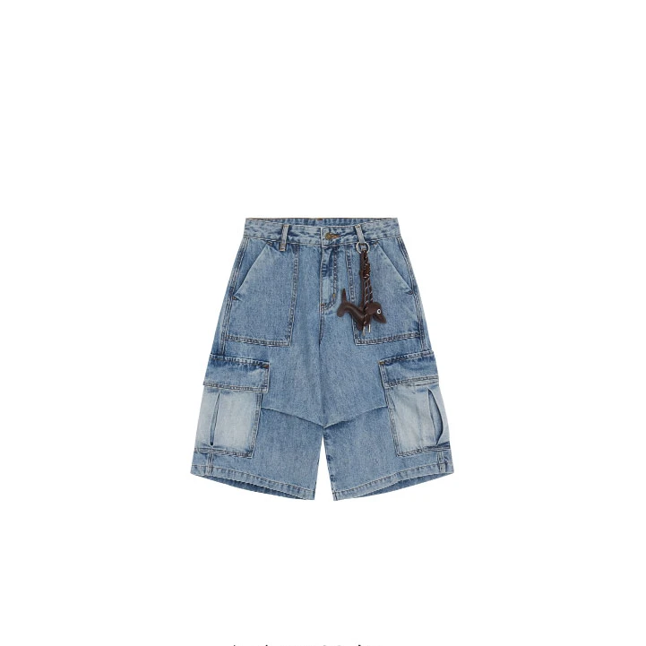 PCNY「酷感短牛」四四大王夏季新款小众女装时尚设计感口袋牛仔短裤
