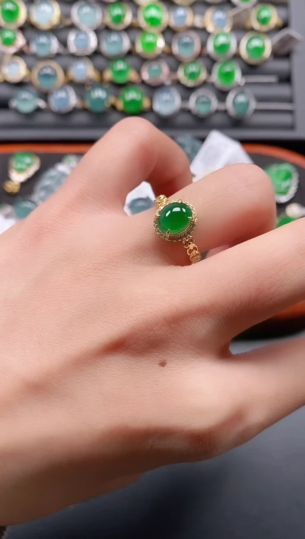 银S925镶嵌戒指翡翠11111