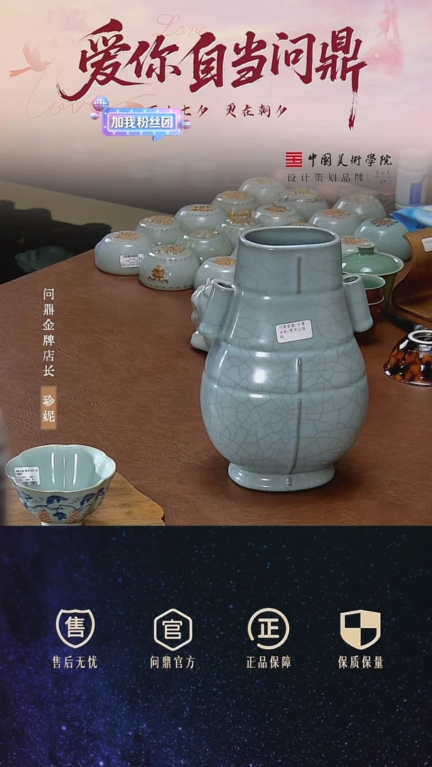问鼎官窑/宋青金标/贯耳出戟瓶