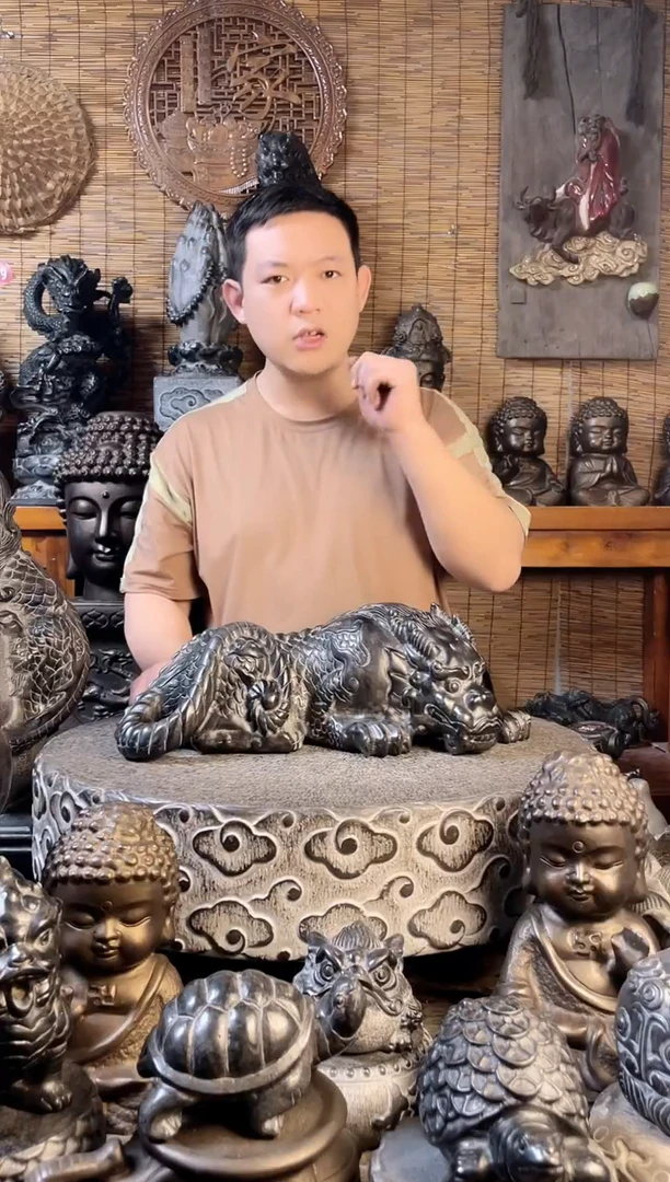 石材45趴吸水兽天然青石雕刻