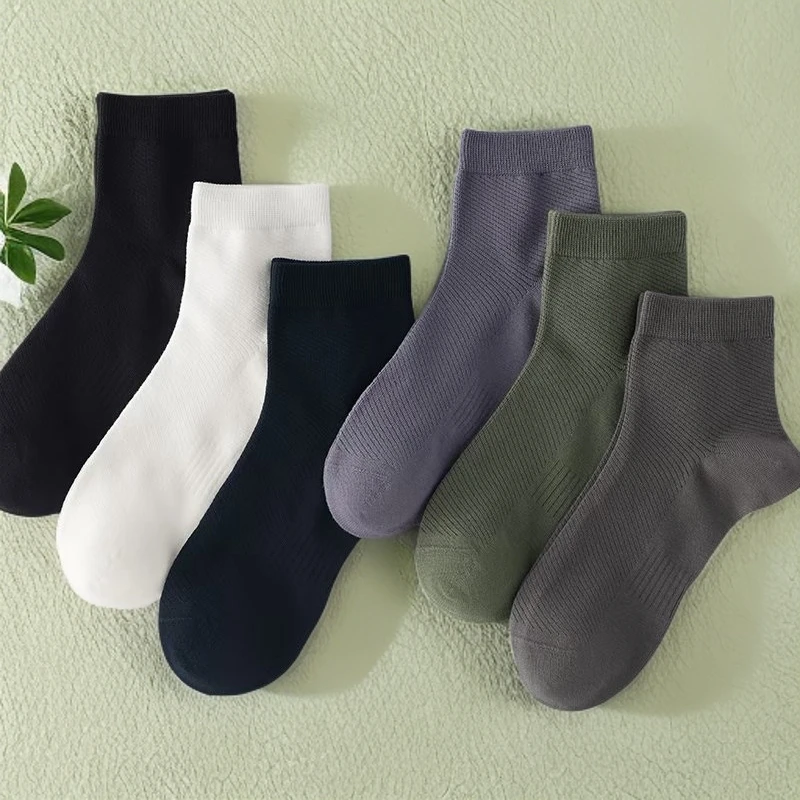 6双装【冰感铠甲】袜子薄款棉袜男士夏季中筒短袜运动防臭10072-1